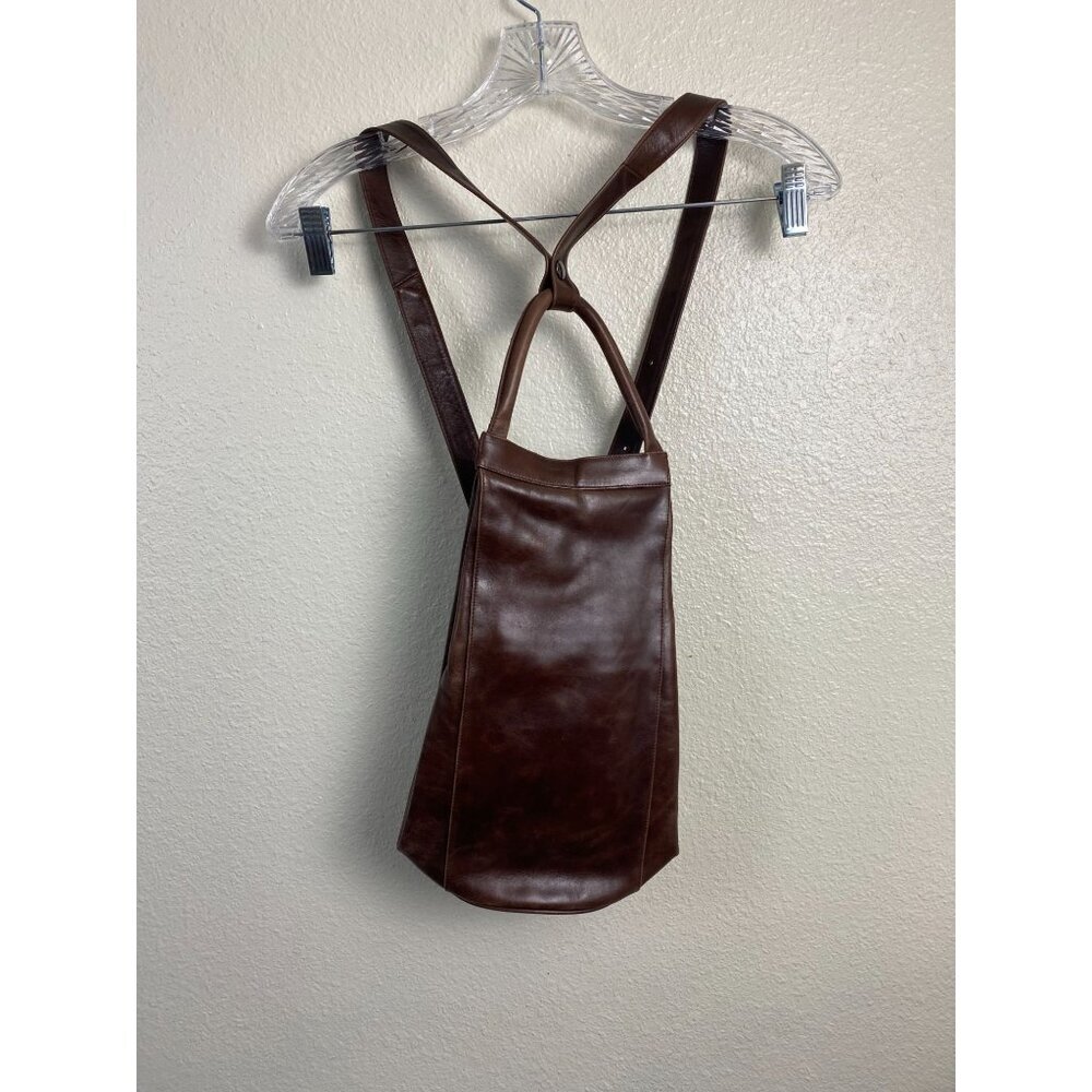 Made in Italy Jenny Vera Pelle Brown Leather‎ Backpack Chic Classic Capsule zip